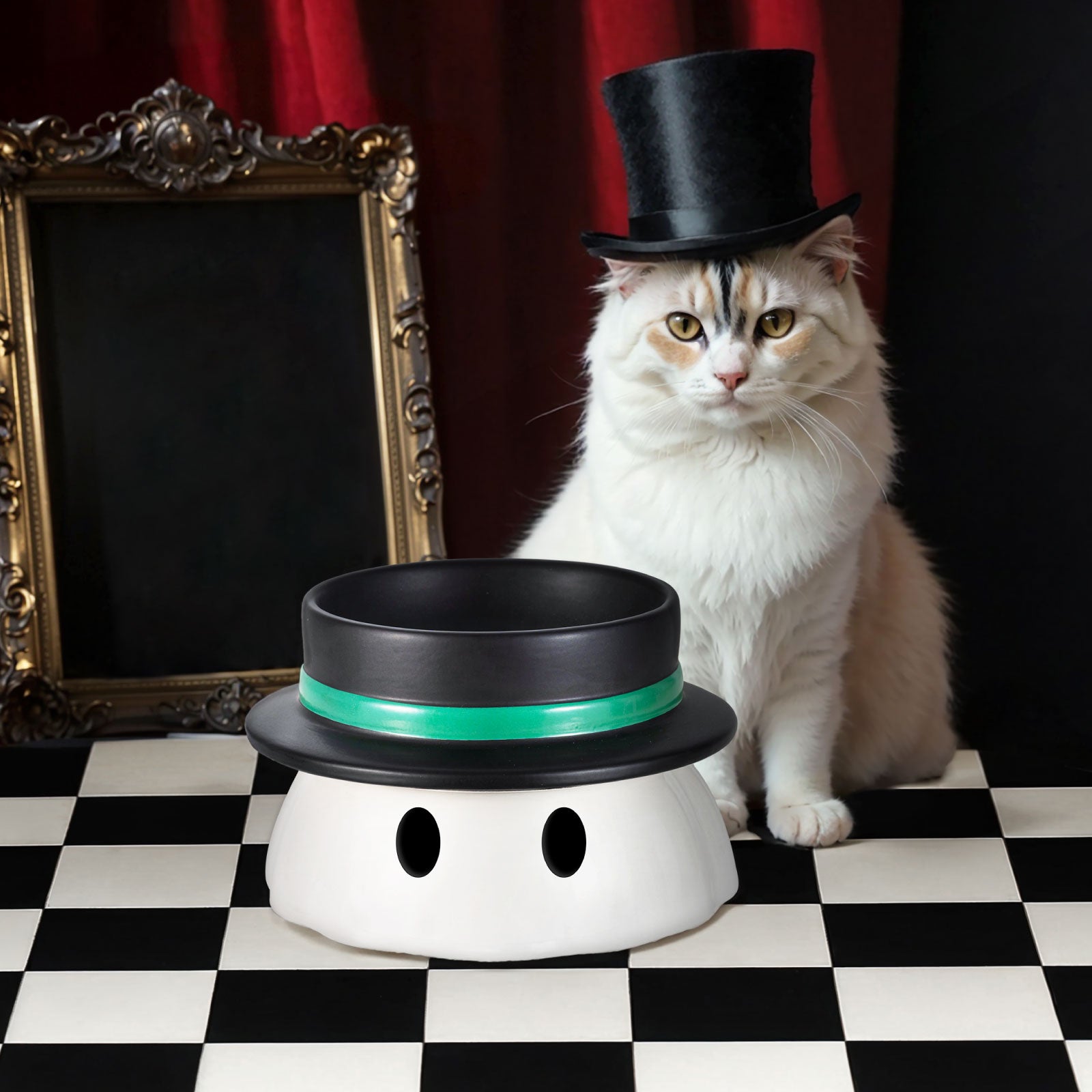 26.5oz / 750ml Top Hat Cat Bowl Set