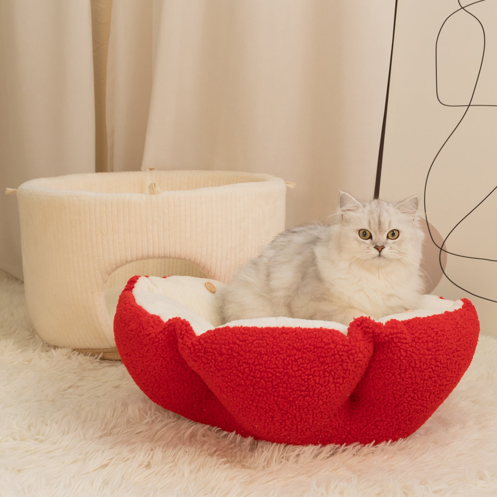 22.8&#39;&#39; Large Mushroom Cat Bed