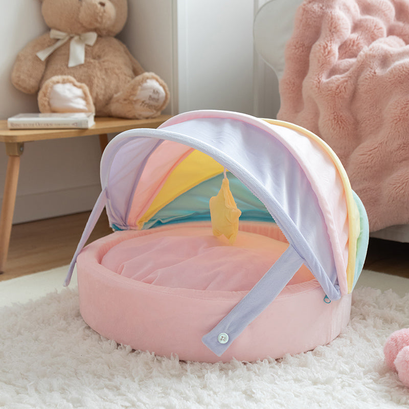 Stylish Foldable Rainbow Cat Bed
