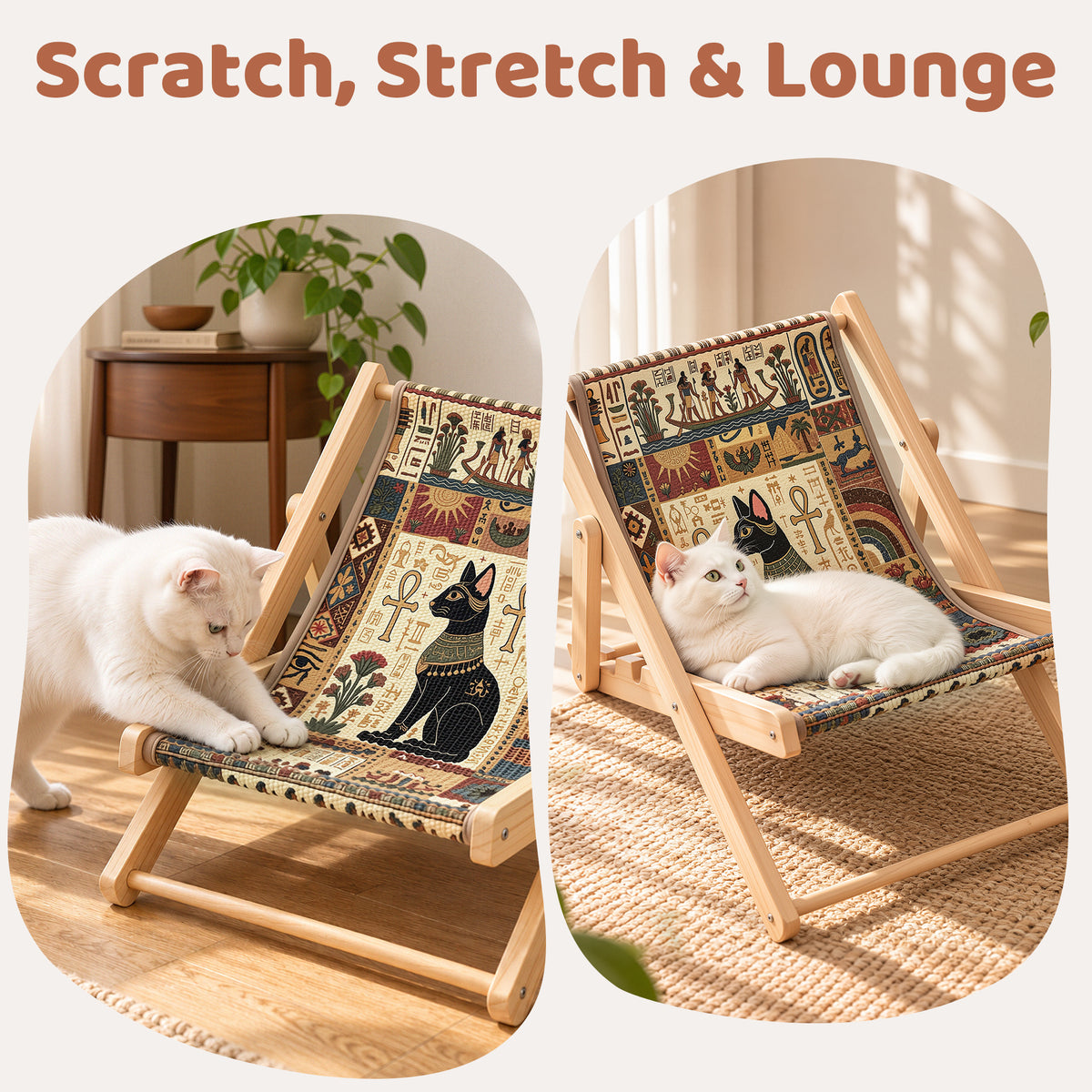 Foldable Cat Lounge Chair With Scratching Surface
