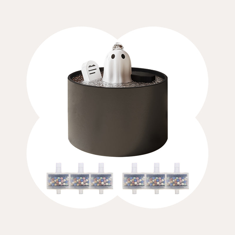 50oz/1.5L Ghost Drinking Fountain-Elevate Your Cat's Hydration
