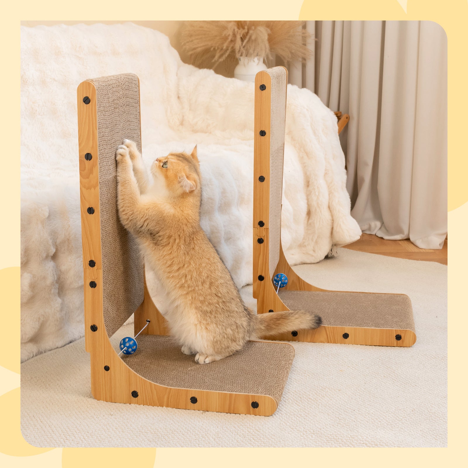 サラキャット L Shape Cat Scratcher – Happy & Polly