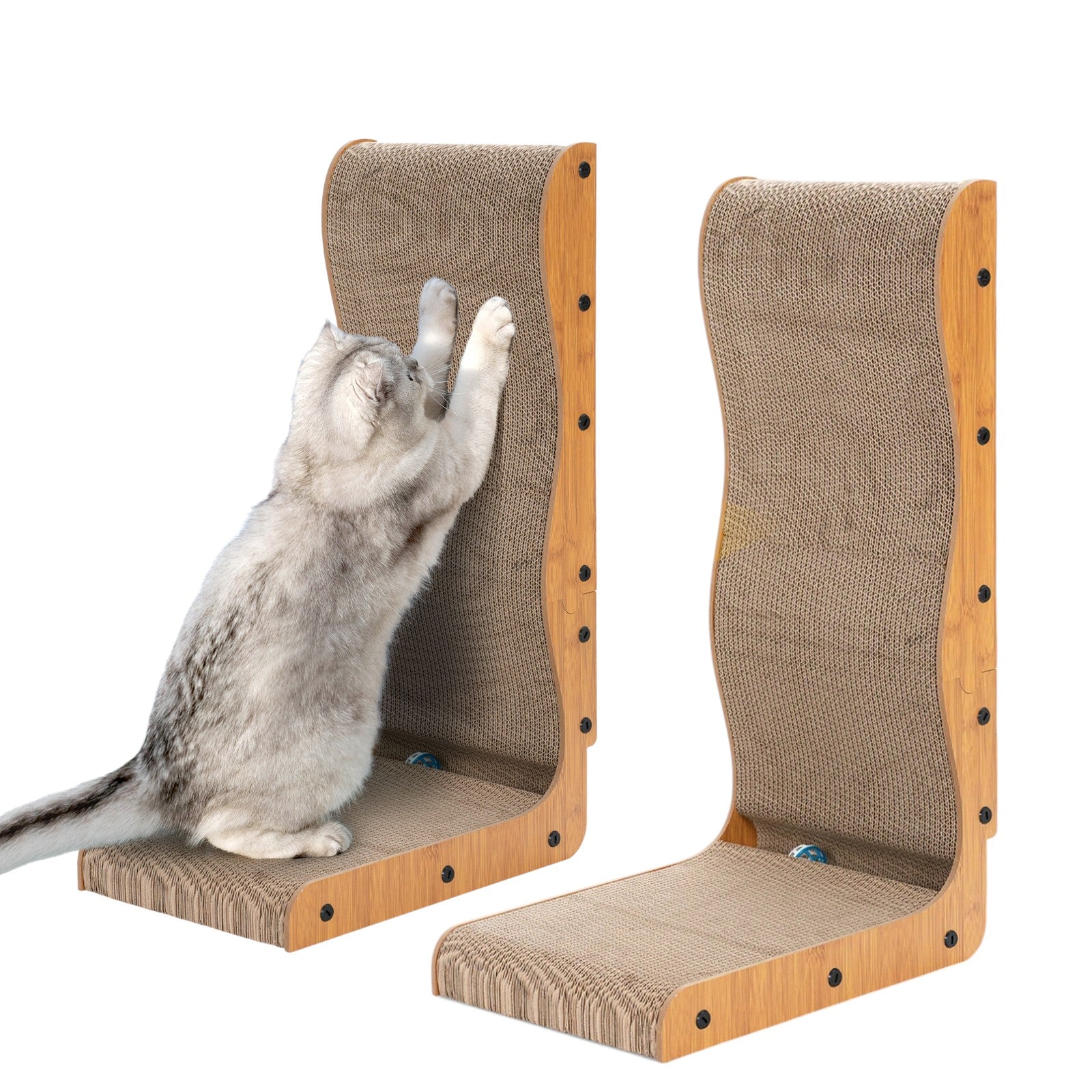 L Shape Cat Scratcher – Happy & Polly