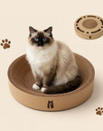 2-in-1 Round Kraft Paper Cat Scratcher Bed & Puzzle Toy