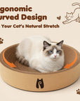2-in-1 Round Kraft Paper Cat Scratcher Bed & Puzzle Toy