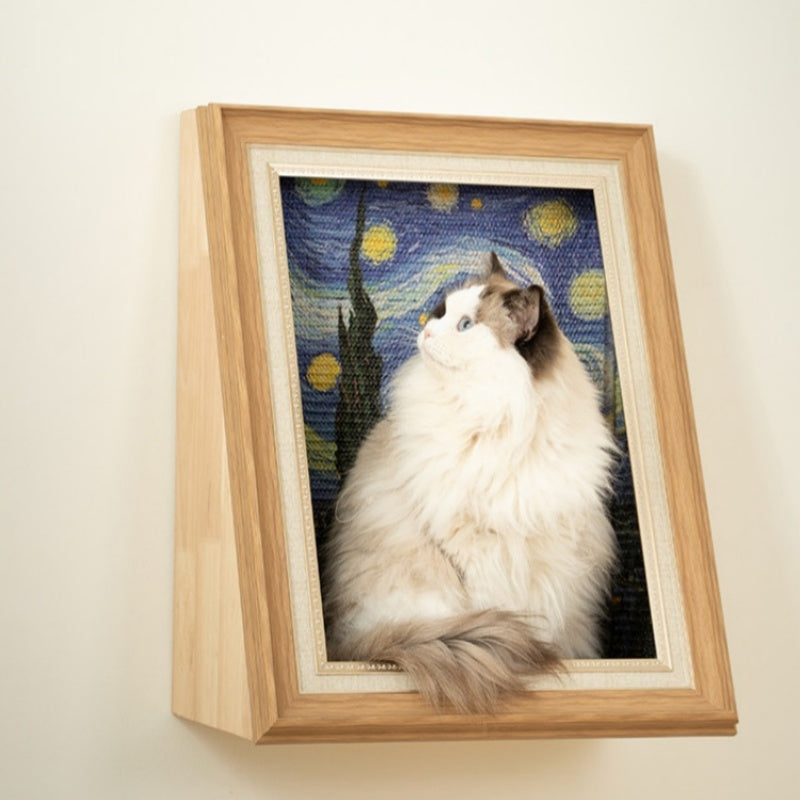 Wooden Art Cat Scratcher House