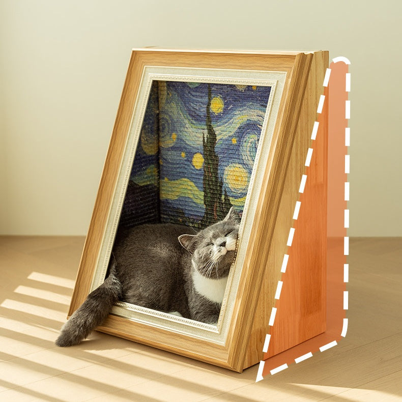 Wooden Art Cat Scratcher House