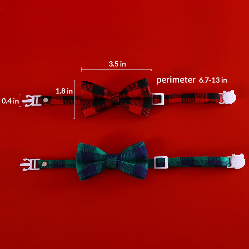 Christmas Plaid Cat Collar-Adjustable Anti-Choking Elegance