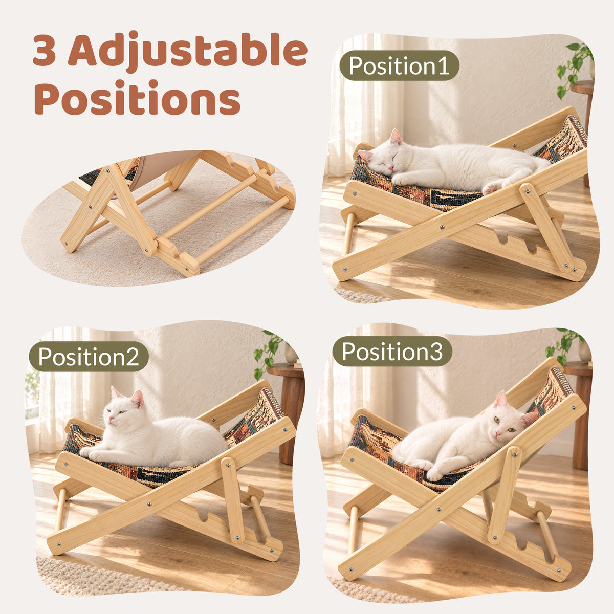 Foldable Cat Lounge Chair With Scratching Surface