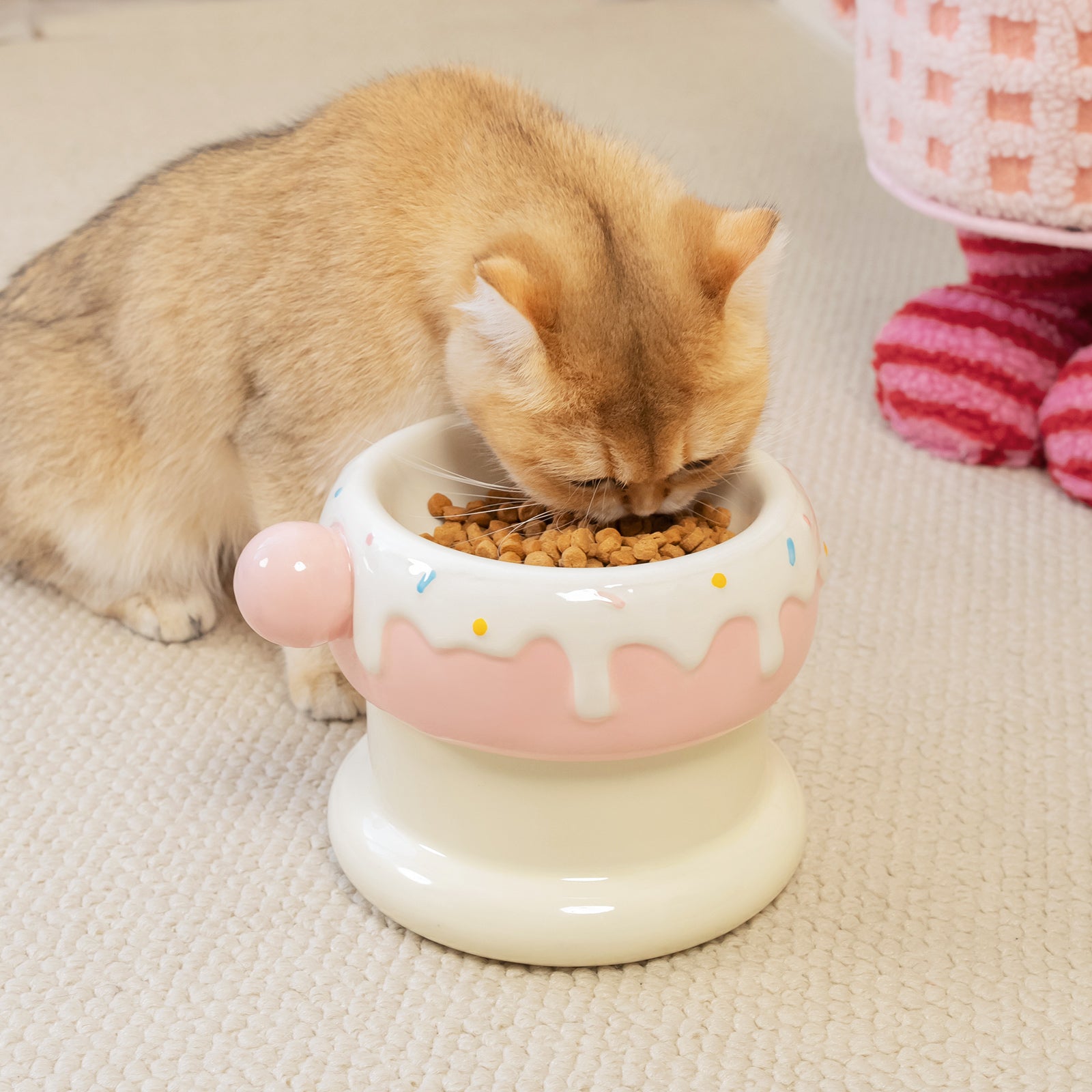 27oz Donut Style Cat Bowl Set