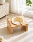 Elevated Wooden Cat Bowl