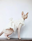 Elegant Cat Wedding Dress with Veil