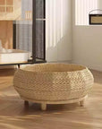 Handwoven Rattan Wood Cat Bed