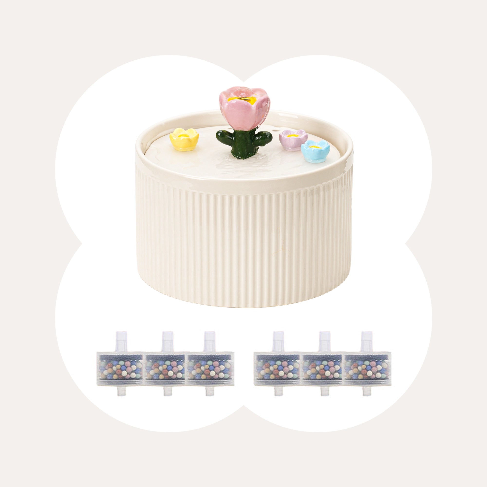 42oz Tulip Garden Cat Water Fountain