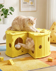 Cheese Hide & Seek Cat Tunnel Bed