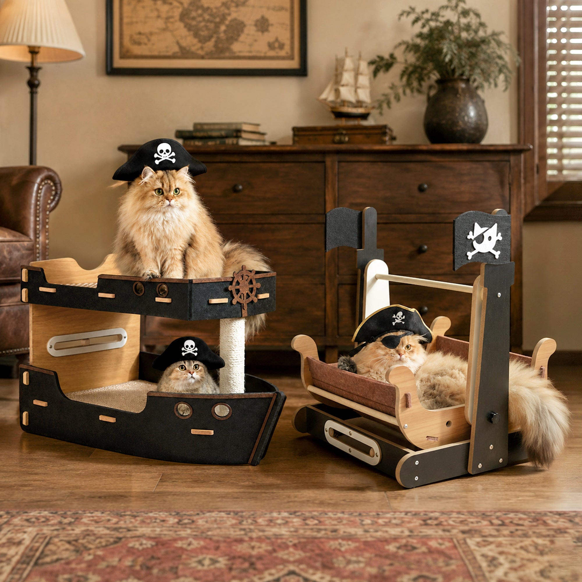 Pirate Ship Cat Bed