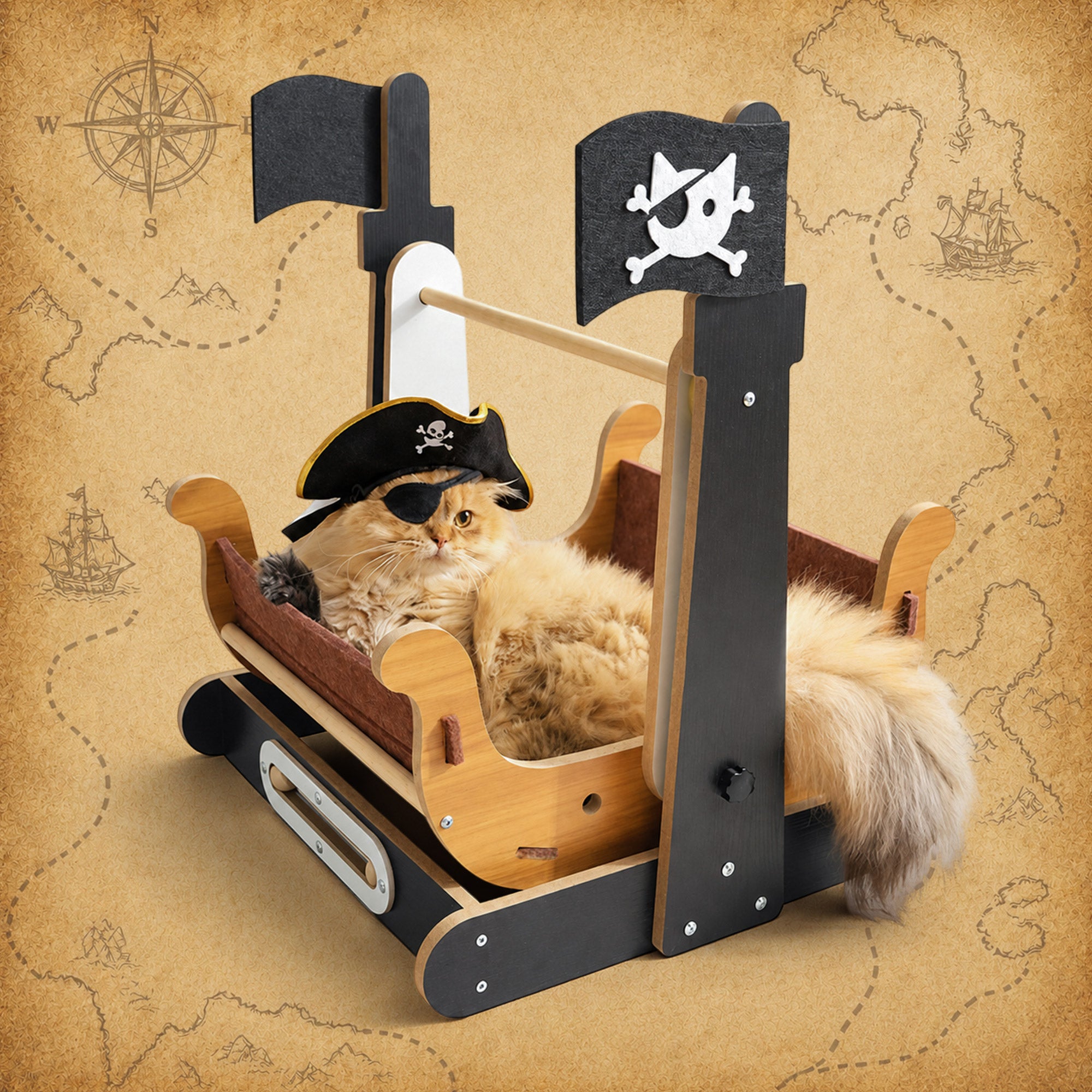 Pirate Ship Cat Bed