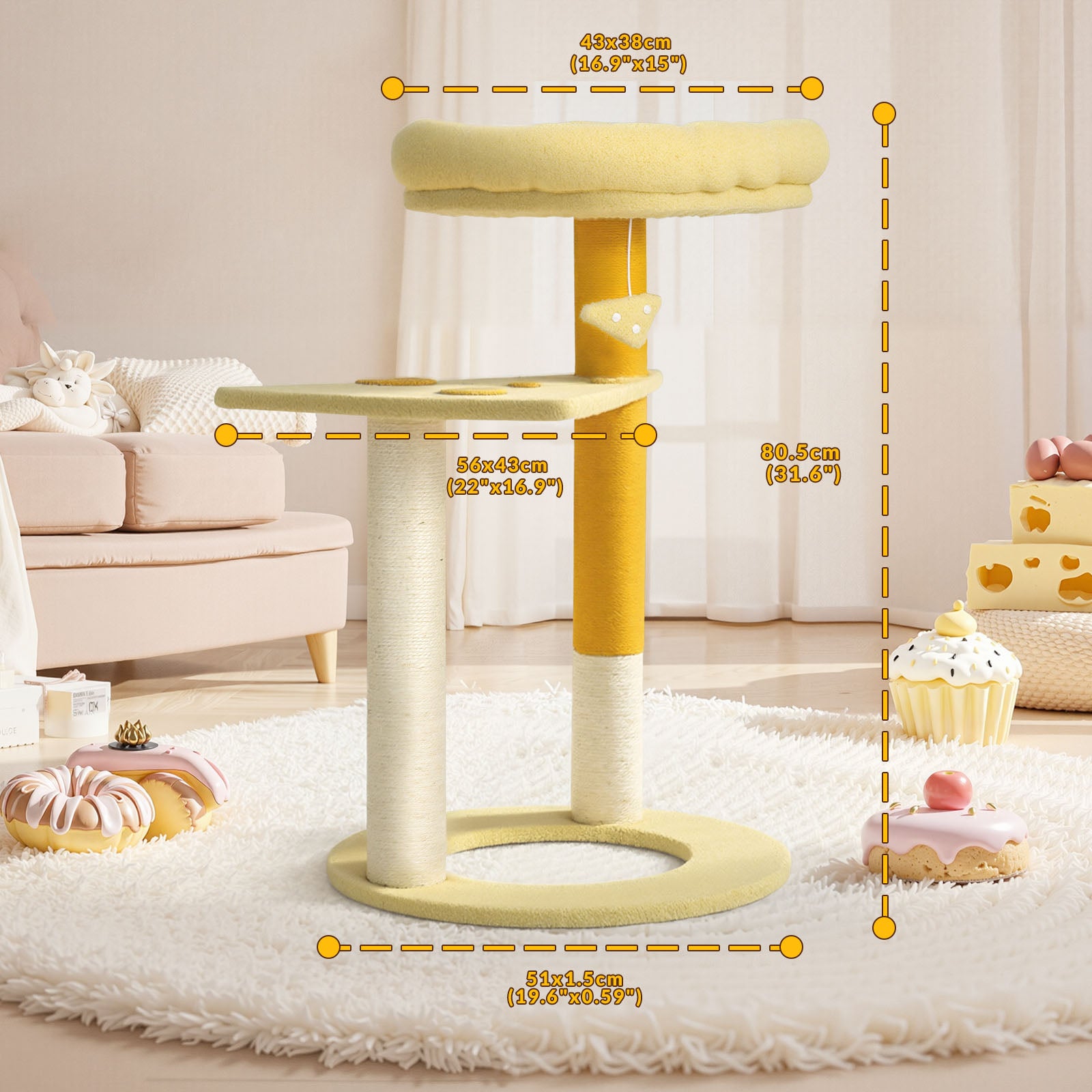 ❦カピ薔薇❦　タイムレストレジャー♡ネコちゃん♡ティーコゼー♡ハンドメイド Transformable Cheese Cat Tree – Happy & Polly