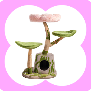 Enchanted Blossom Solid Wood Cat Tree