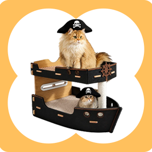 2-Tier Pirate Ship Cat Bed