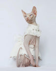 Elegant Cat Wedding Dress with Veil