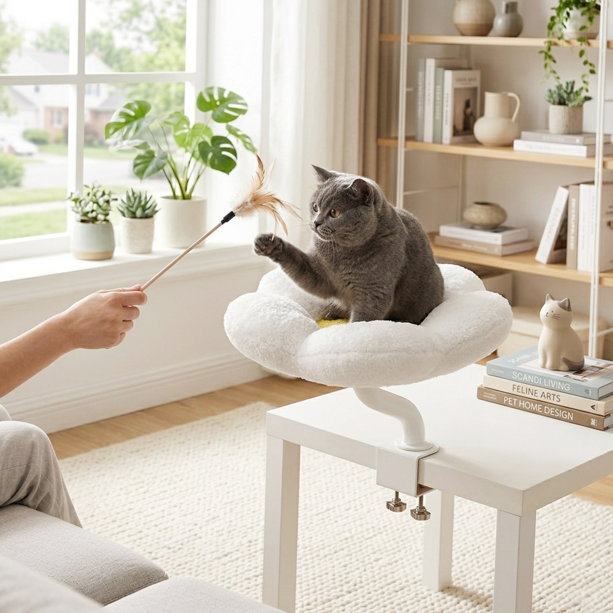 Cozy Flower Desk Cat Bed