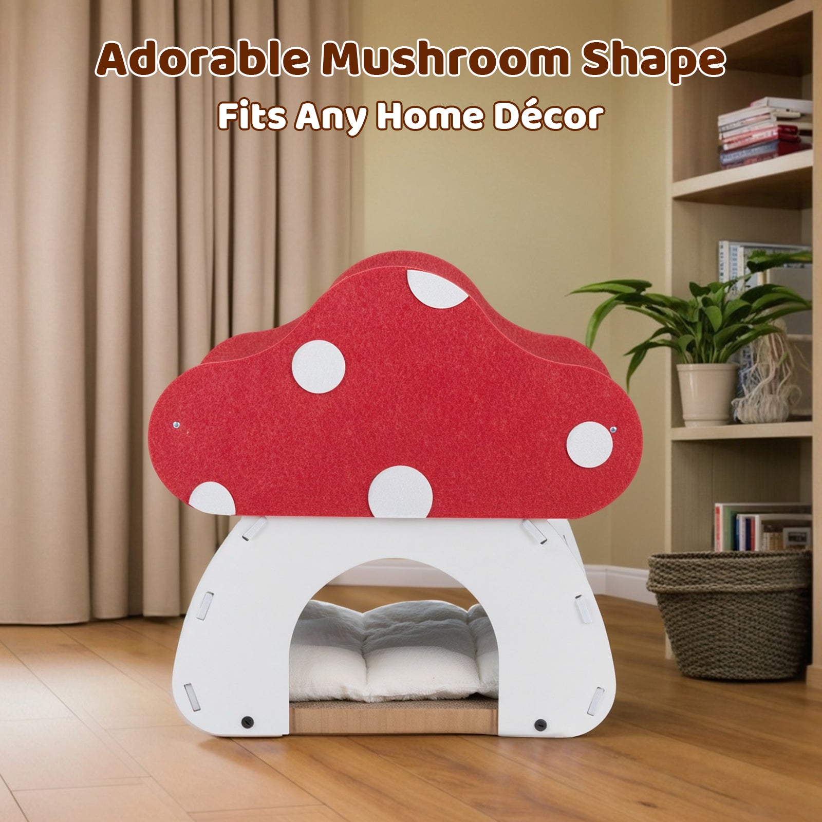 Mushroom Loft – Cat Bed &amp; Scratcher Combo
