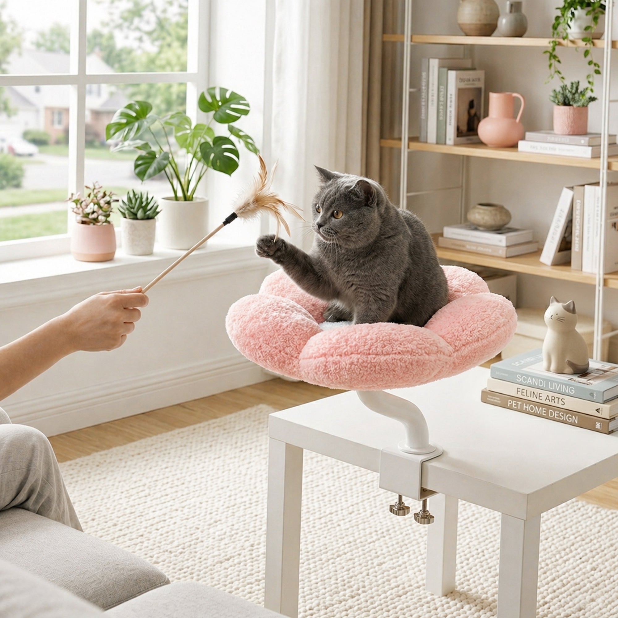 Cozy Flower Desk Cat Bed