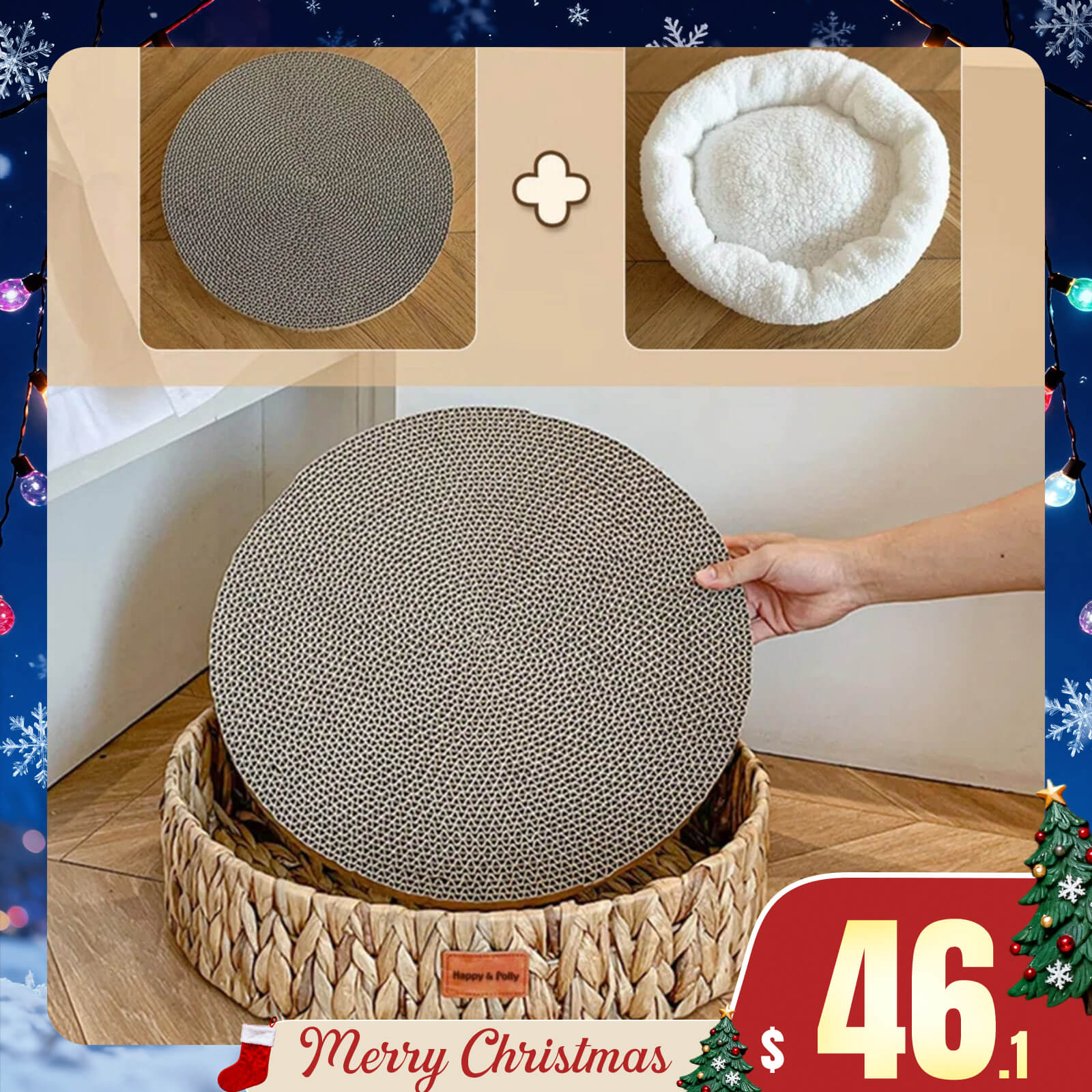 Handwoven Gourd Grass Cat Bed