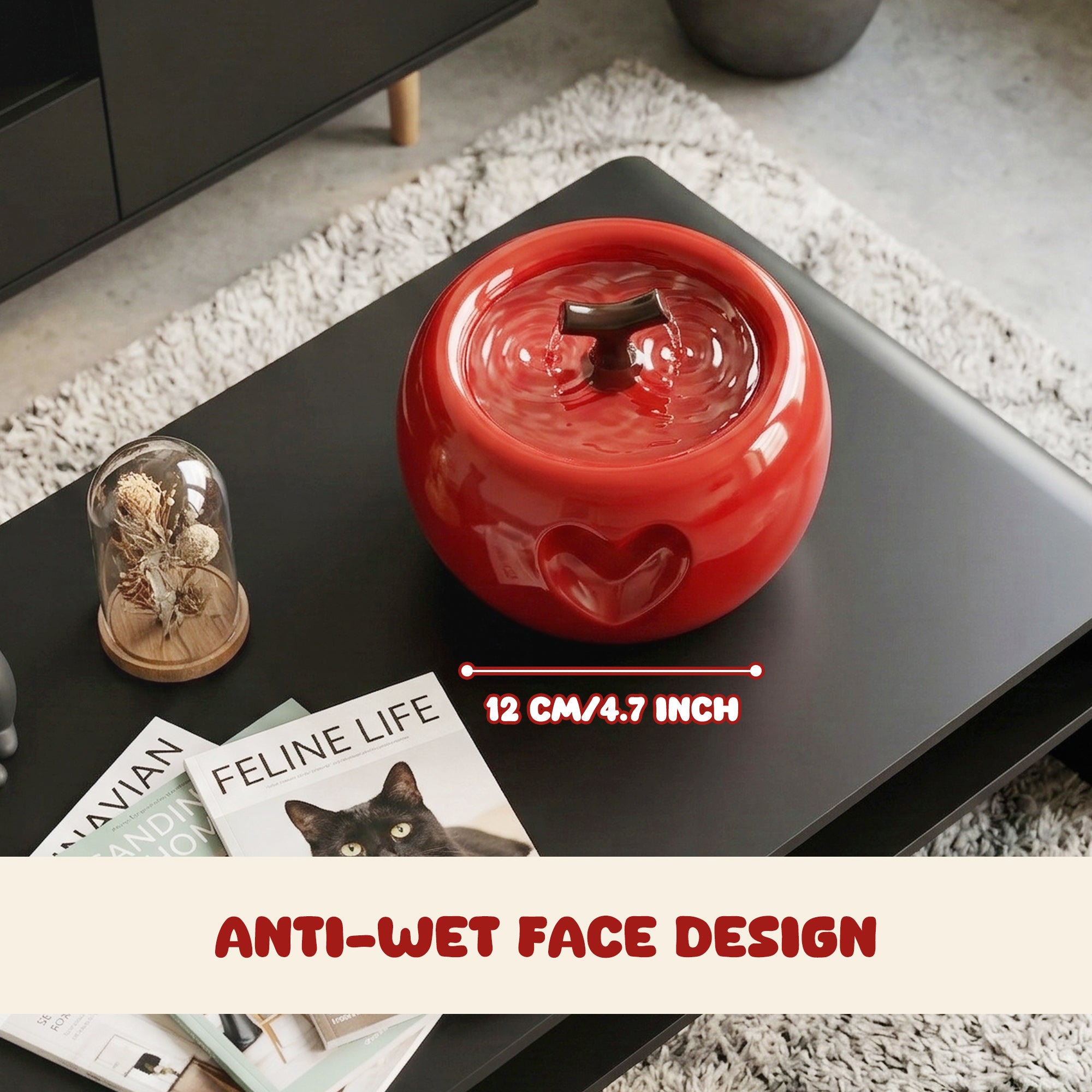 50oz Love Apple Cat Water Fountain