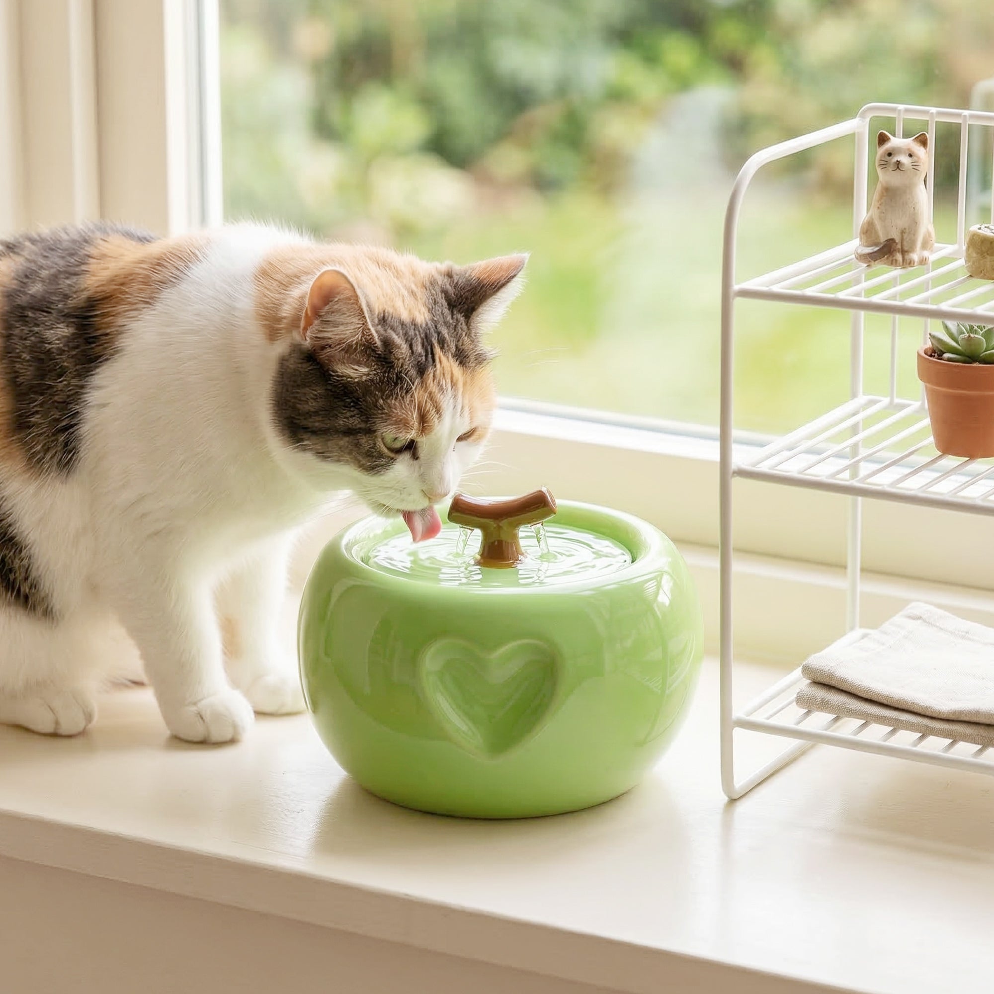 50oz Love Apple Cat Water Fountain