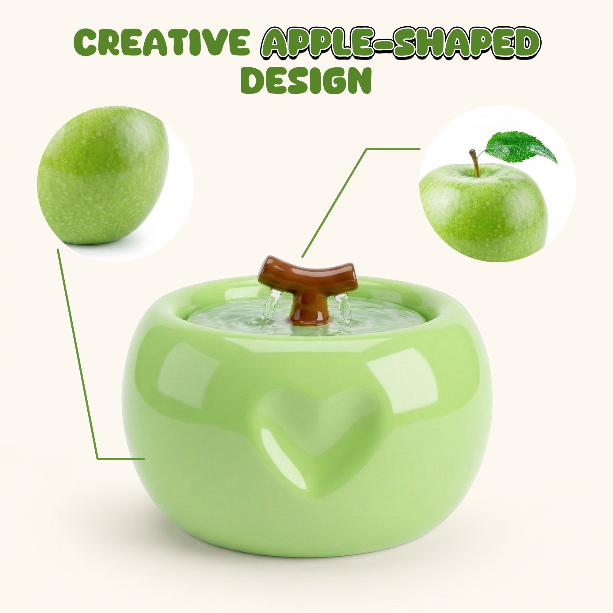 50oz Love Apple Cat Water Fountain