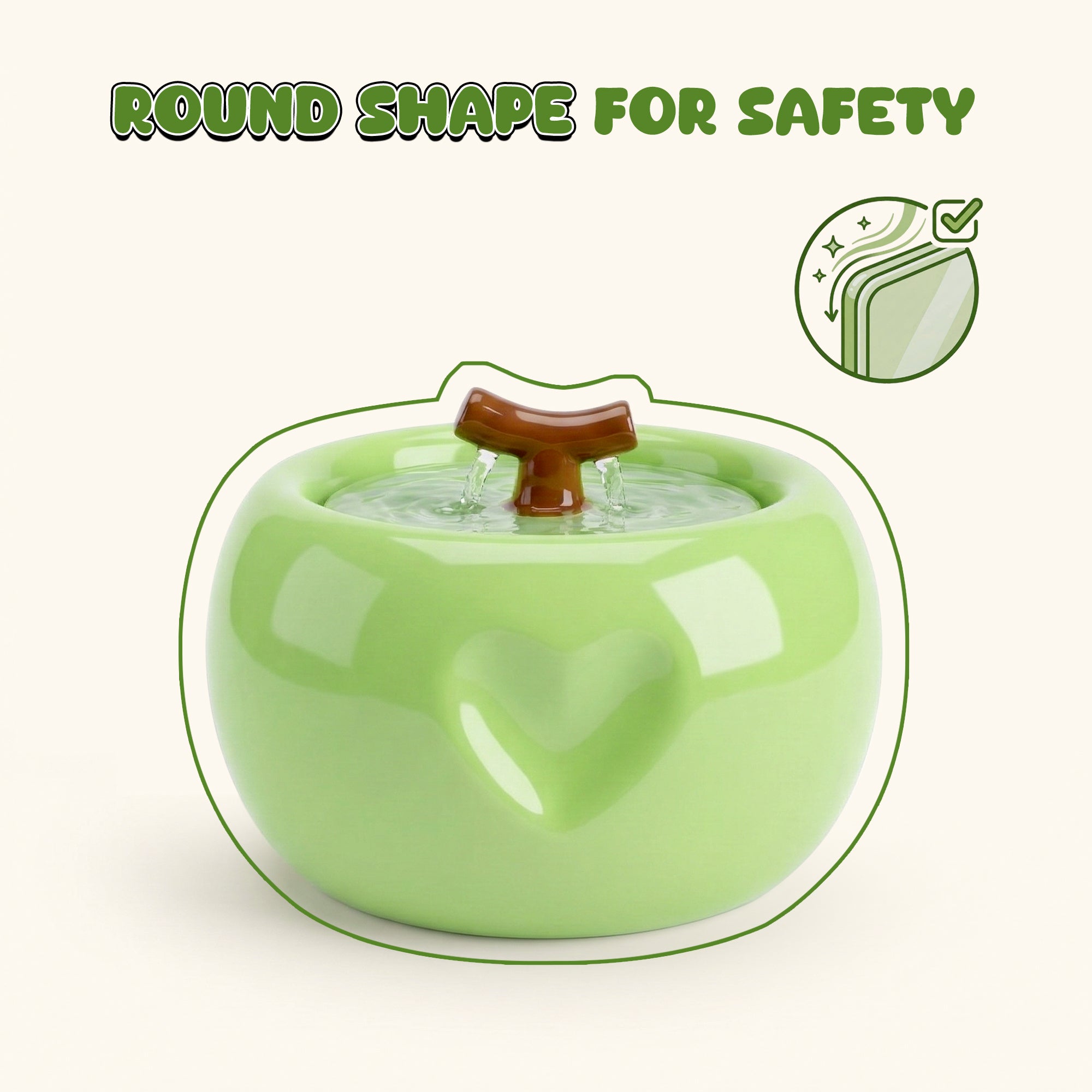 50oz Love Apple Cat Water Fountain