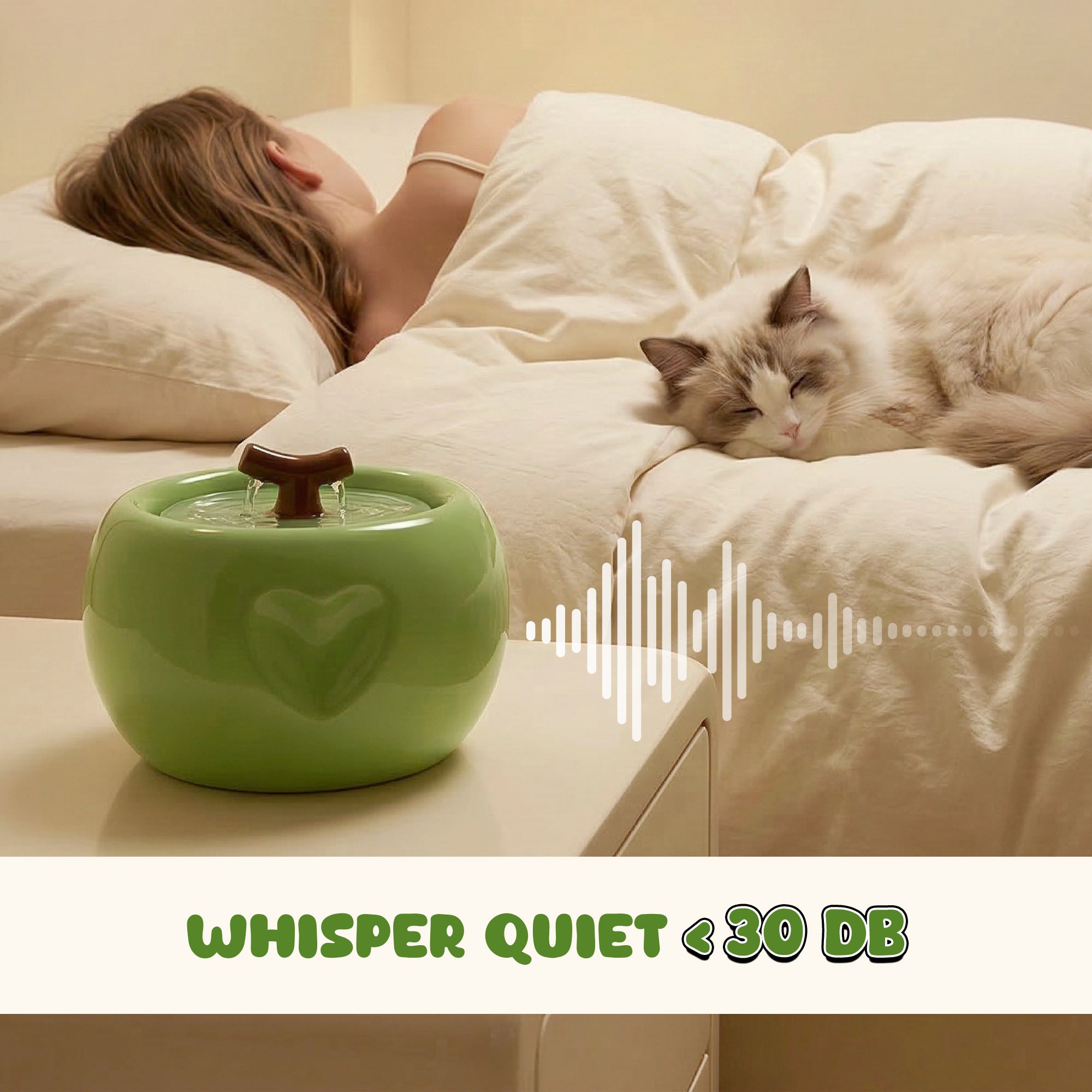 50oz Love Apple Cat Water Fountain