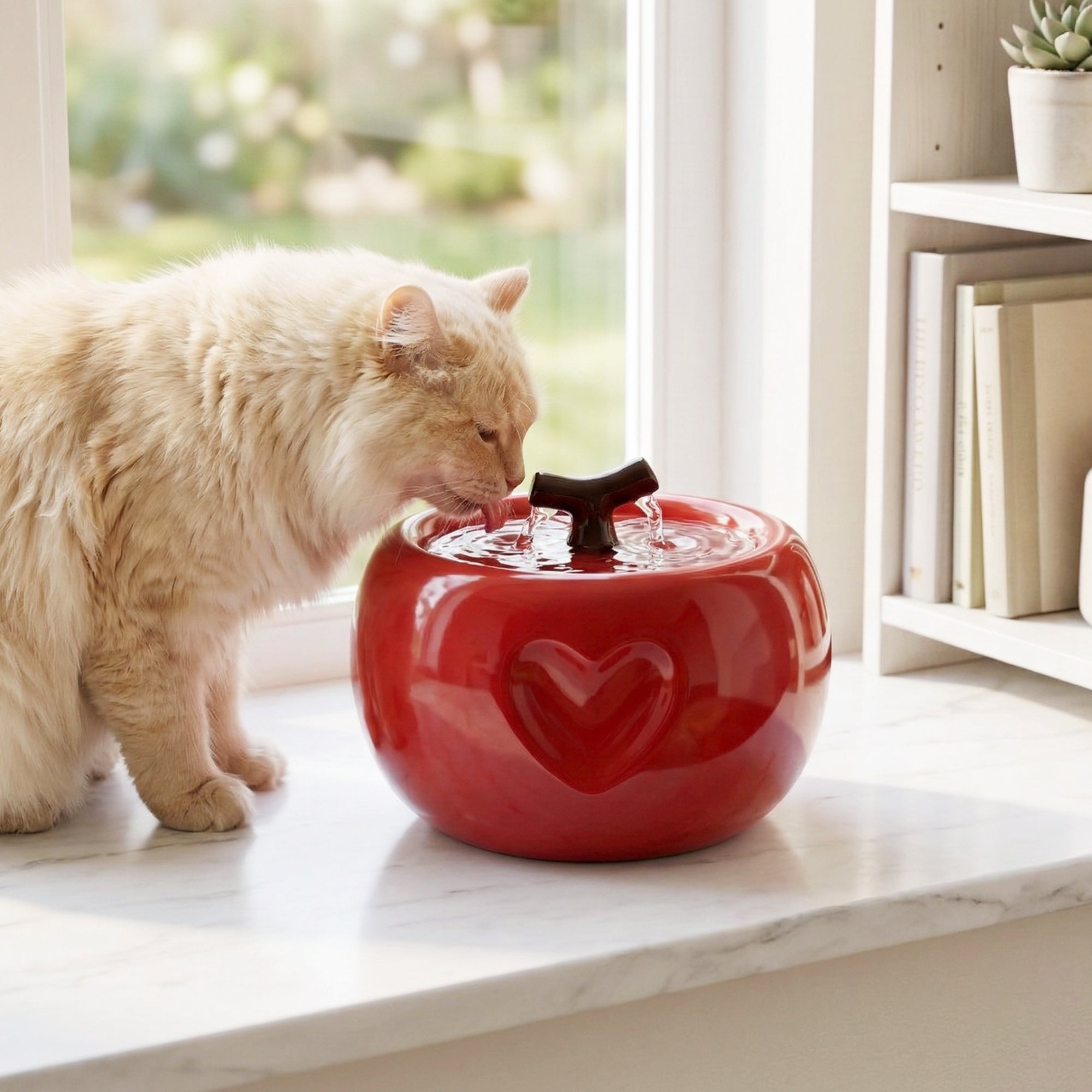50oz Love Apple Cat Water Fountain