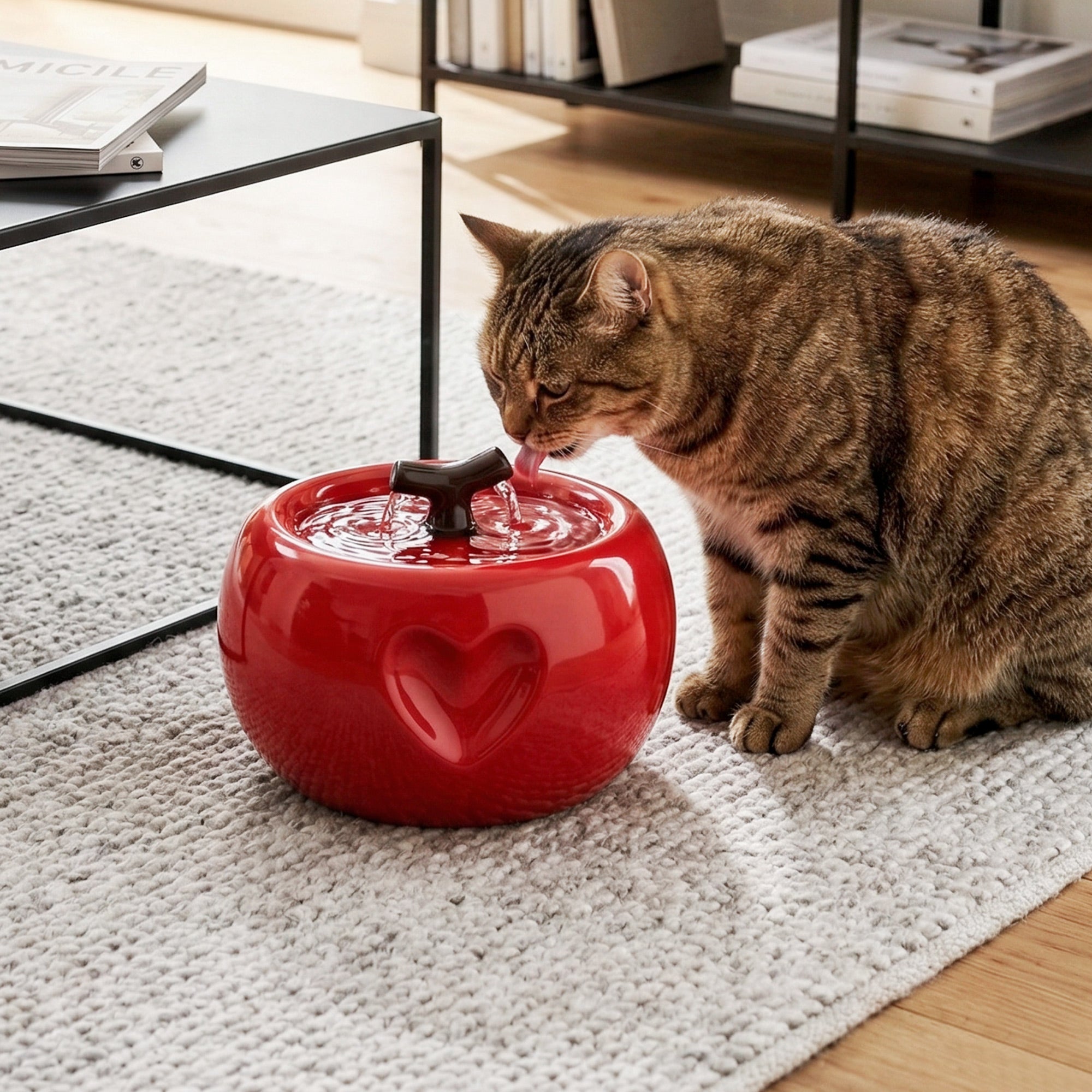 50oz Love Apple Cat Water Fountain
