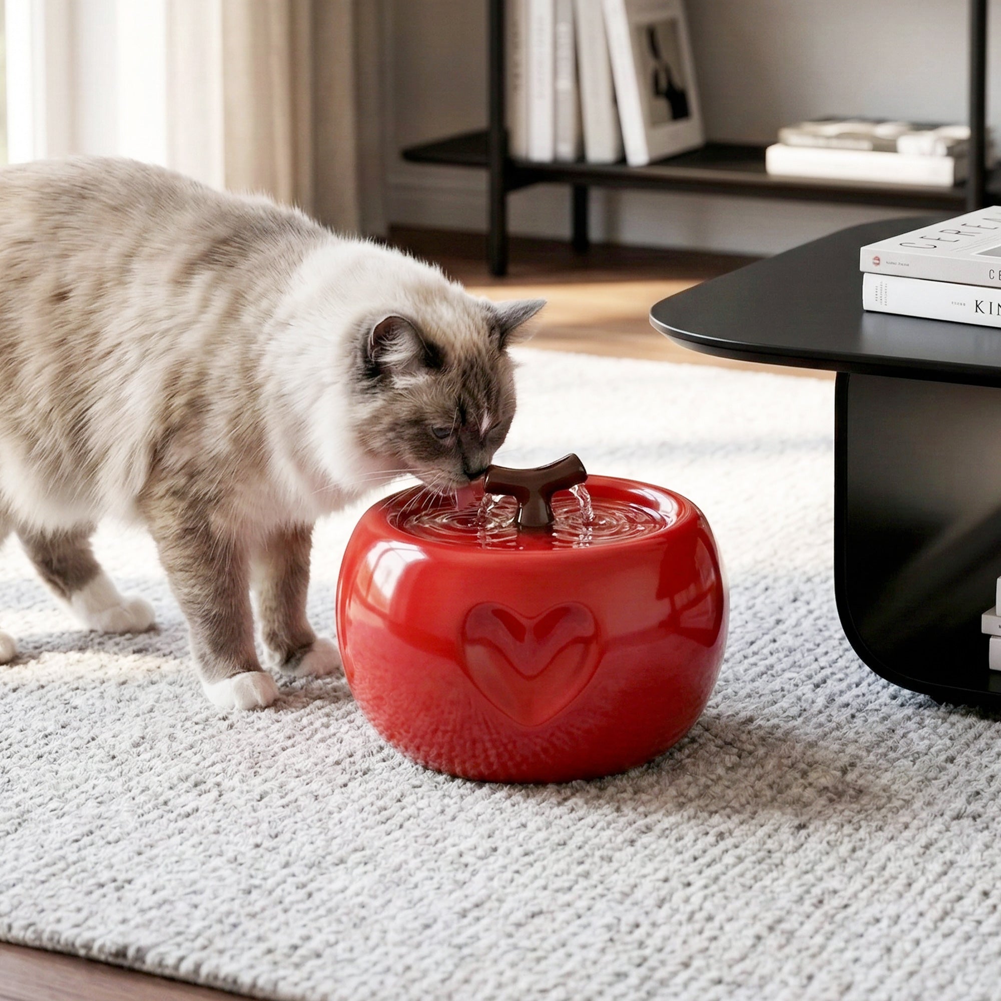 50oz Love Apple Cat Water Fountain