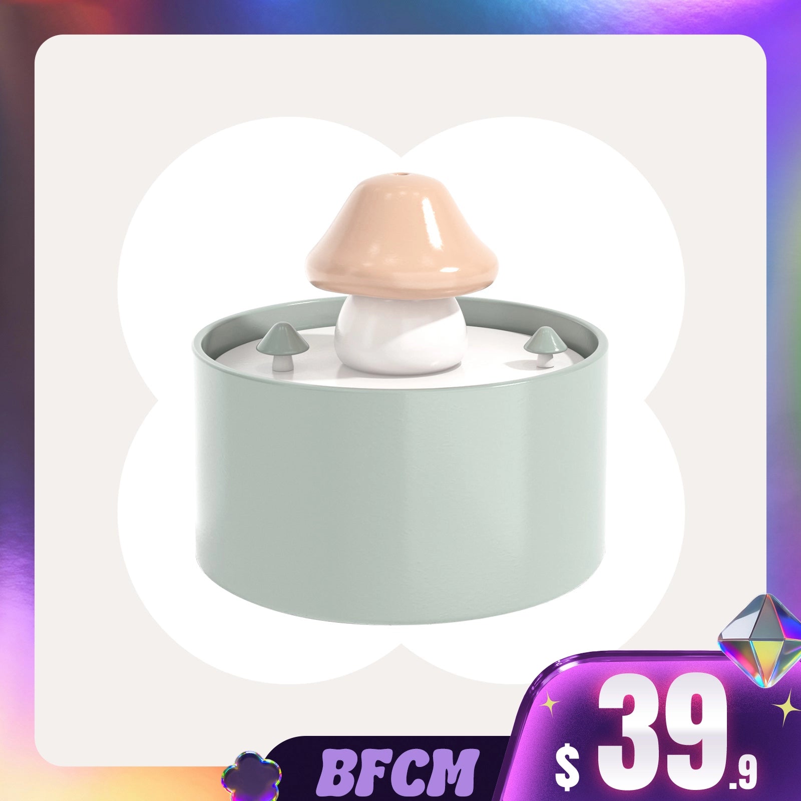 Mushroom Cat Water Fountain