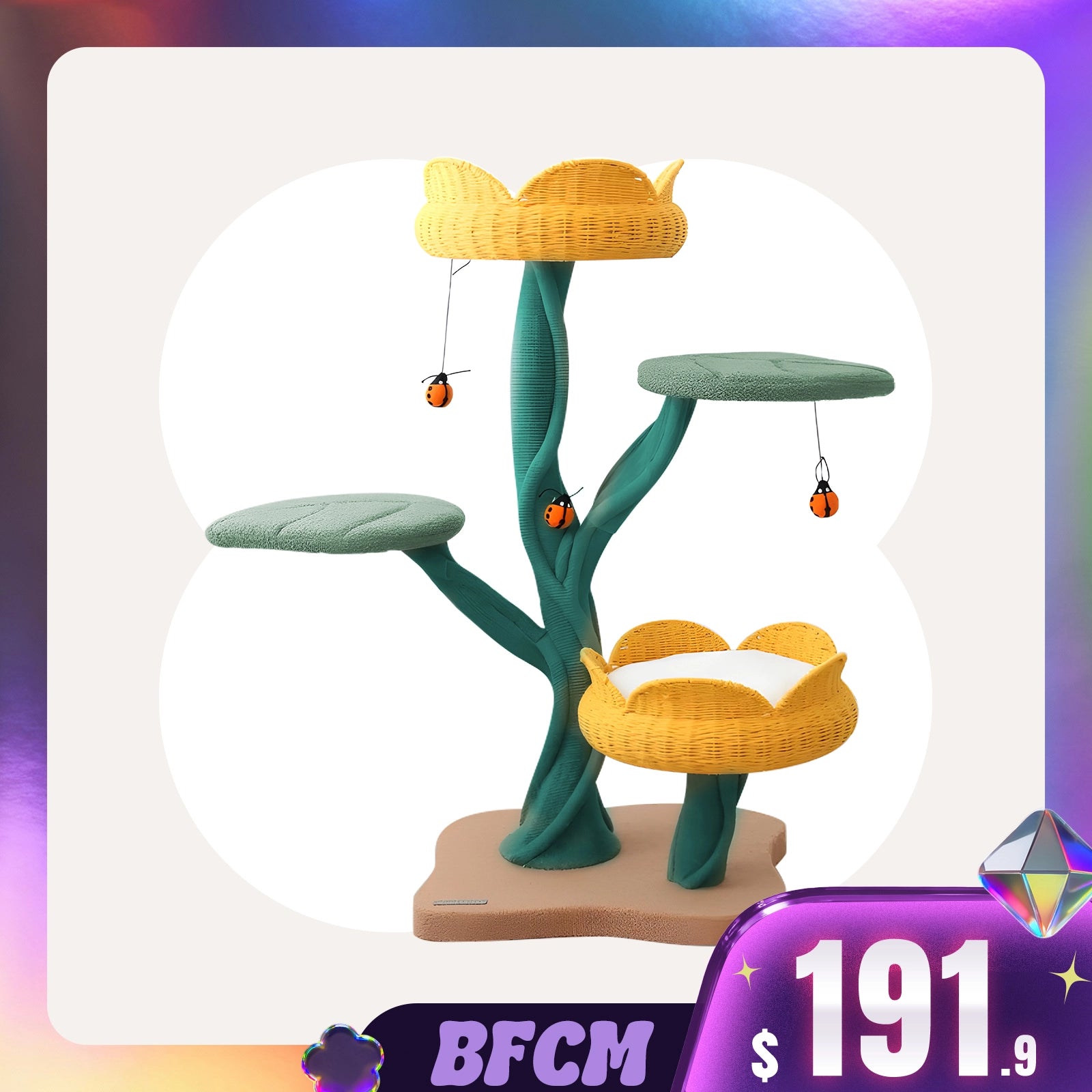 Yellow Tulip Cat Tree