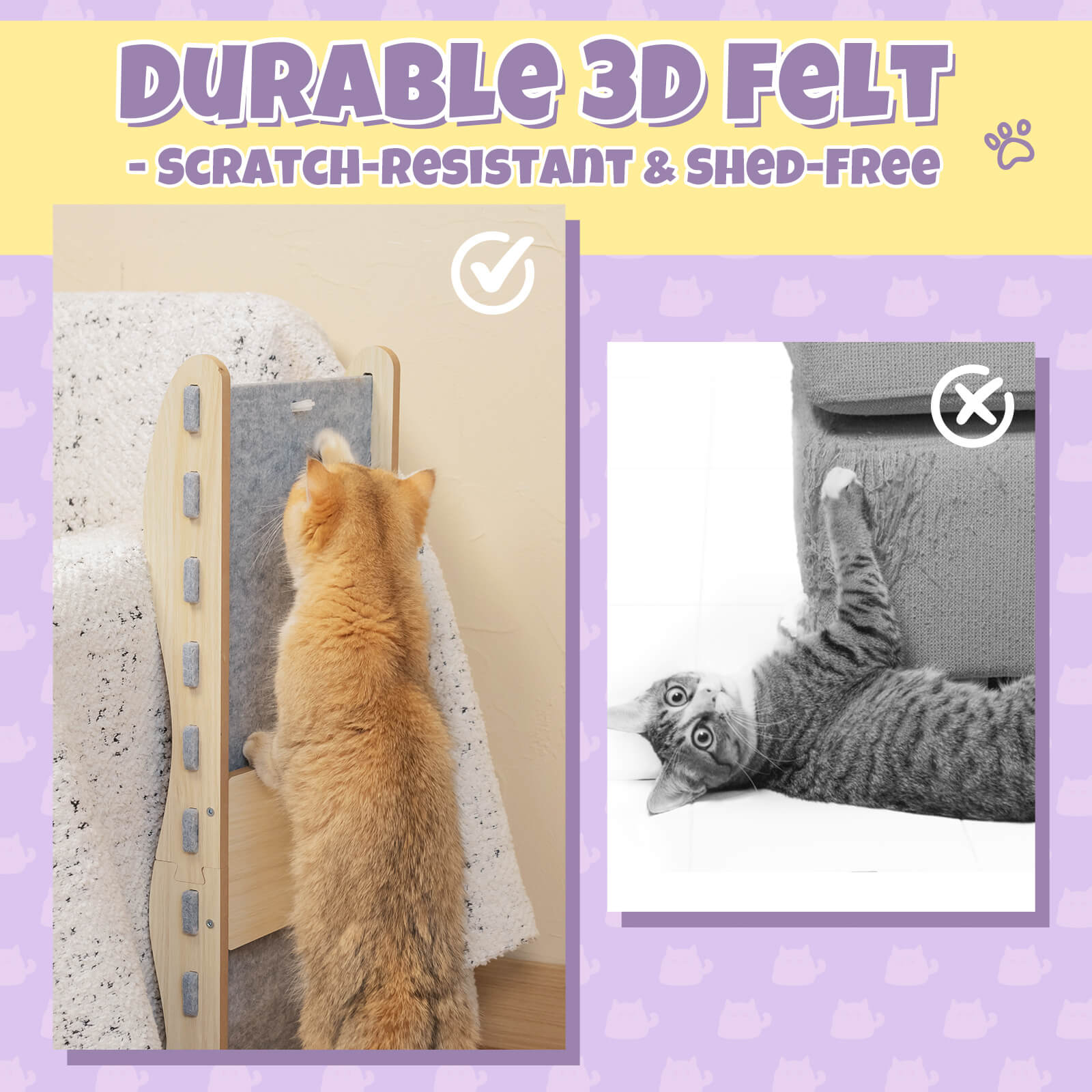 Modern Felt L-Shape Cat Scratcher