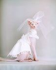 Elegant Cat Wedding Dress with Veil