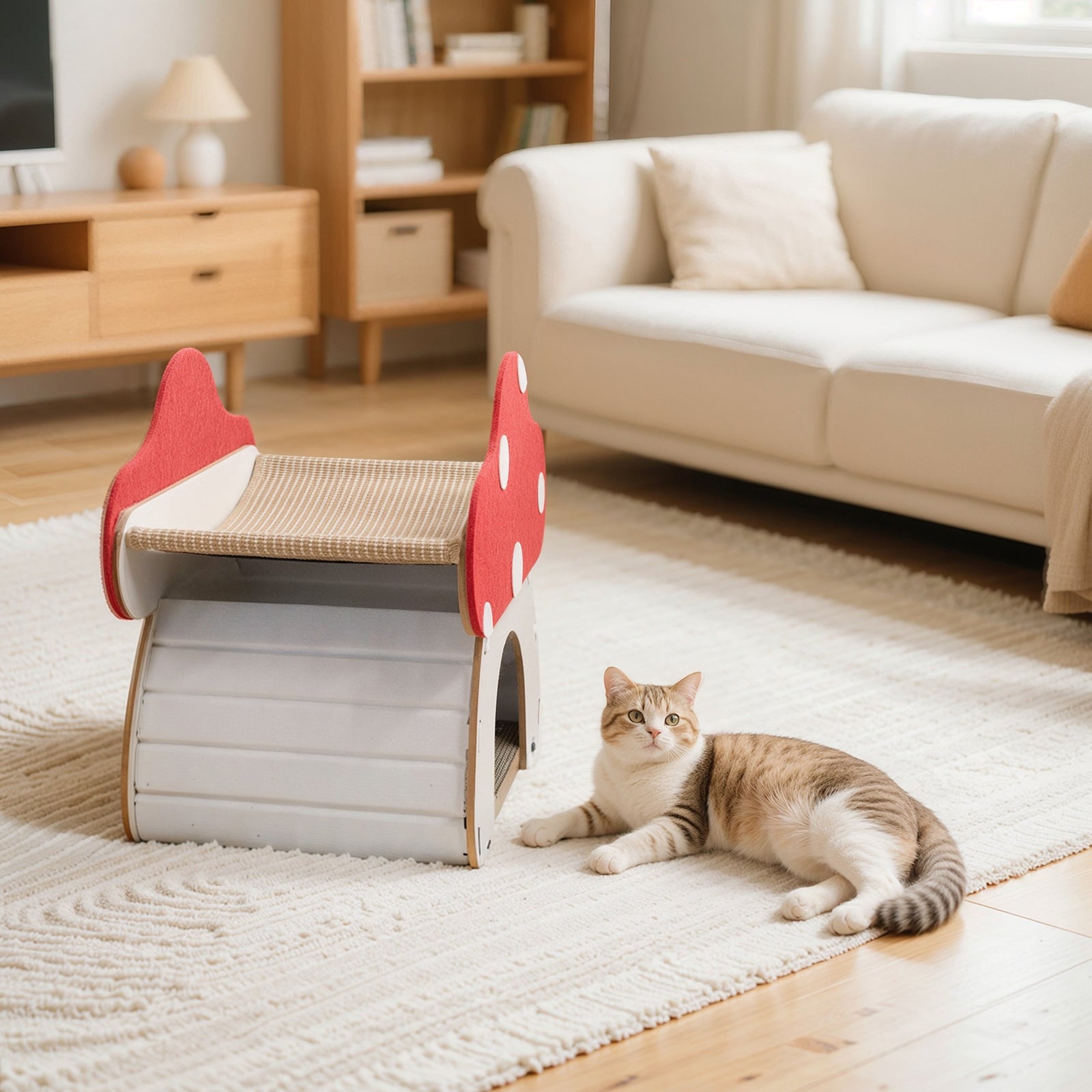 Mushroom Loft – Cat Bed &amp; Scratcher Combo