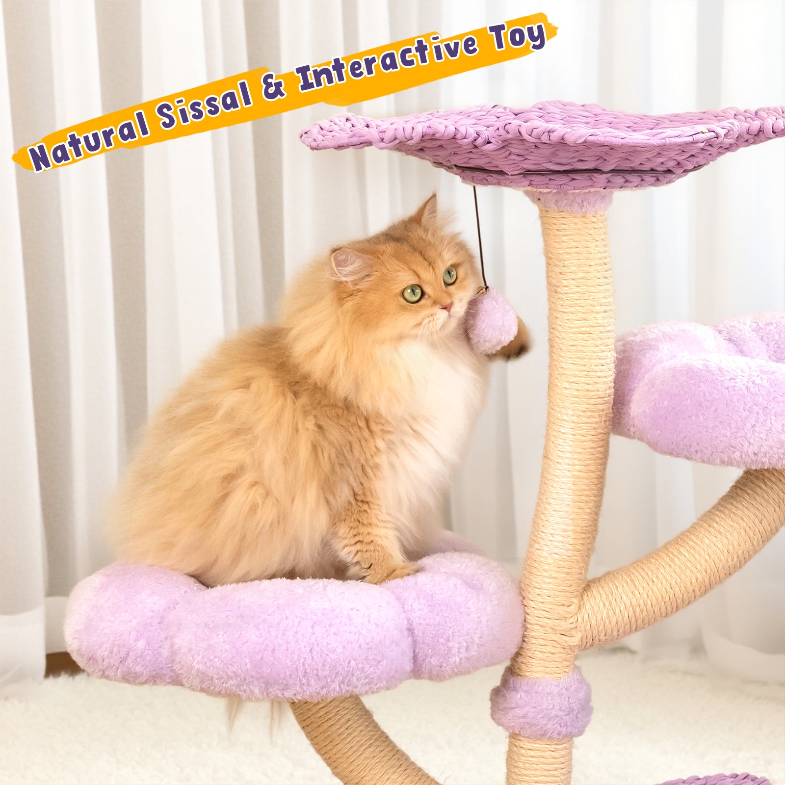 Purple Woven Flower Cat Tree – Happy & Polly