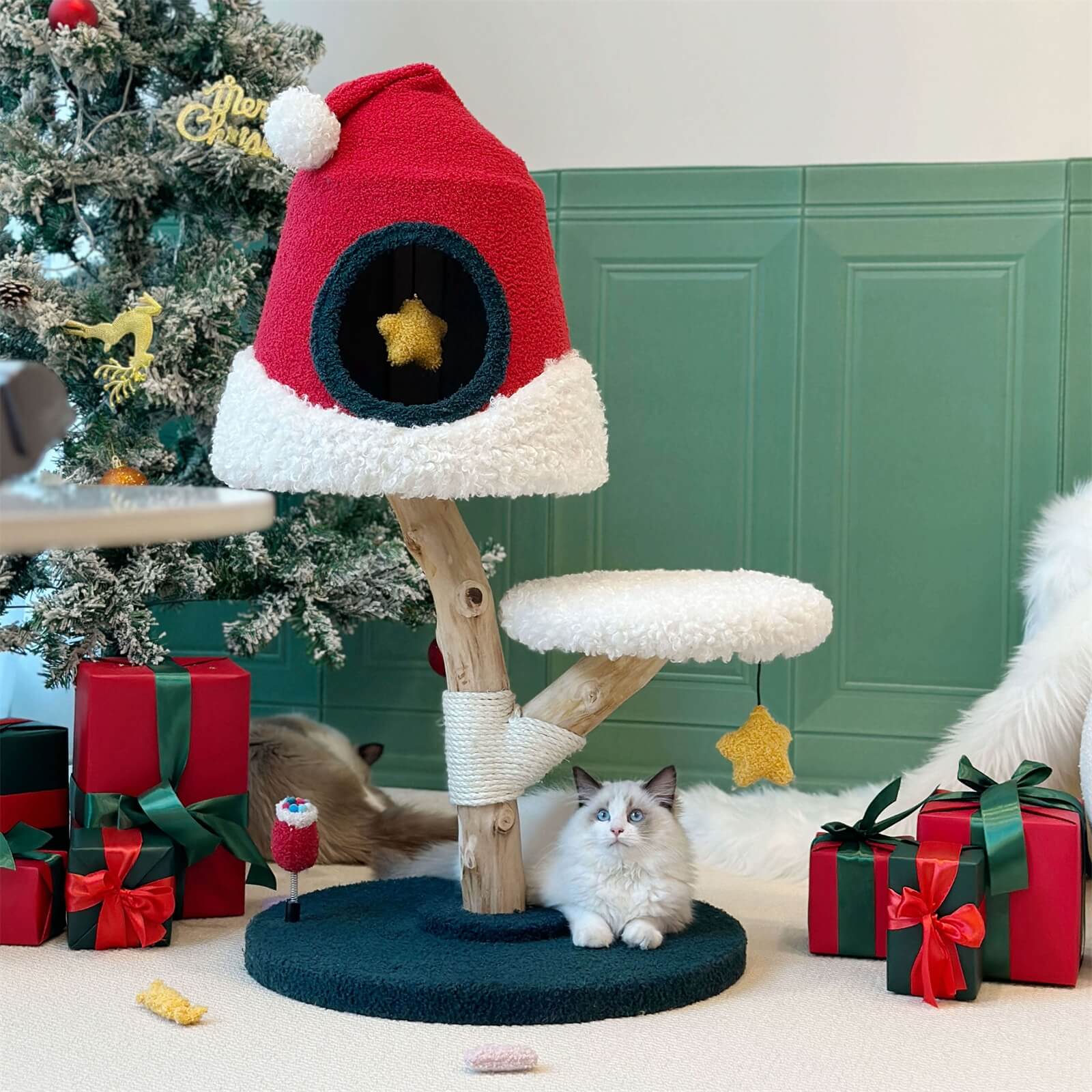 Santa Hat Cat Tree