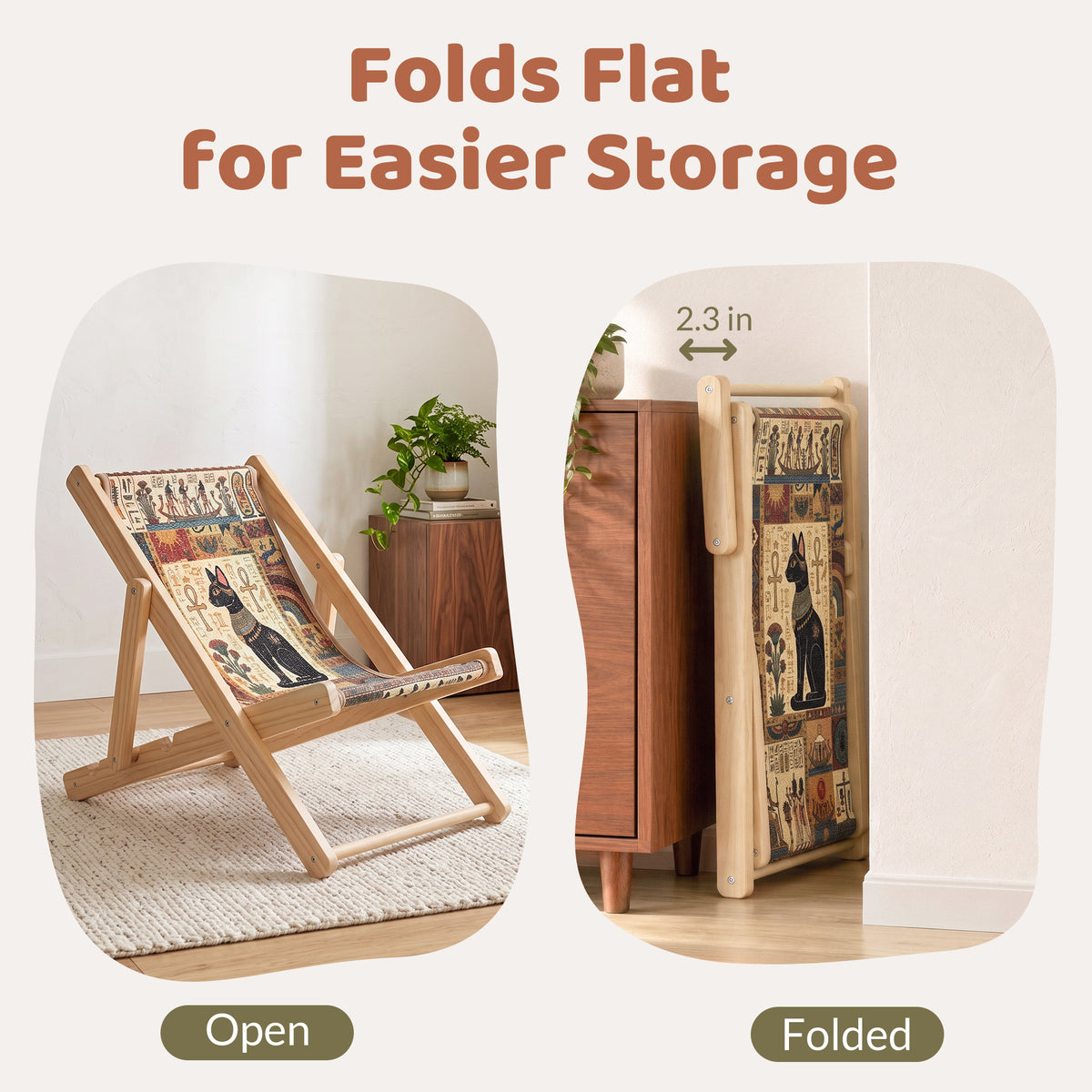 Foldable Cat Lounge Chair With Scratching Surface