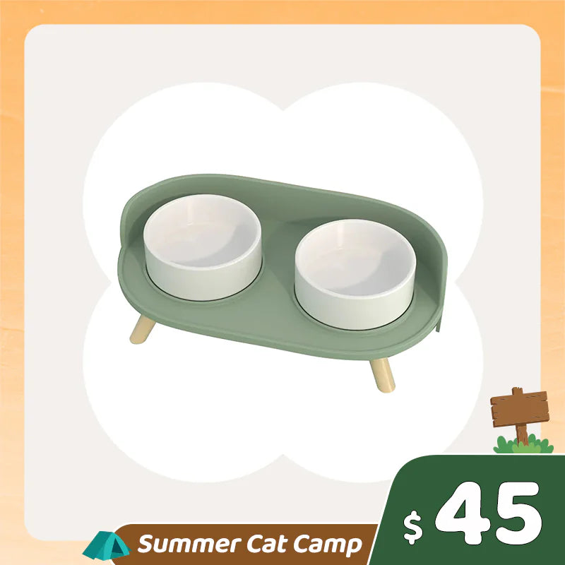 Bone China Double Cat Bowl