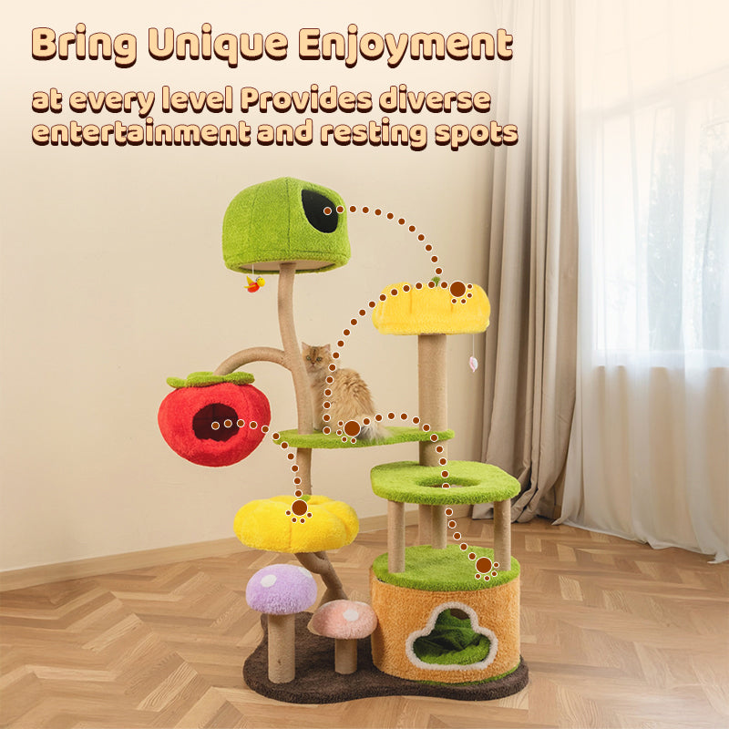 Upgraded Jungle Haven Cat Tree – Happy & Polly