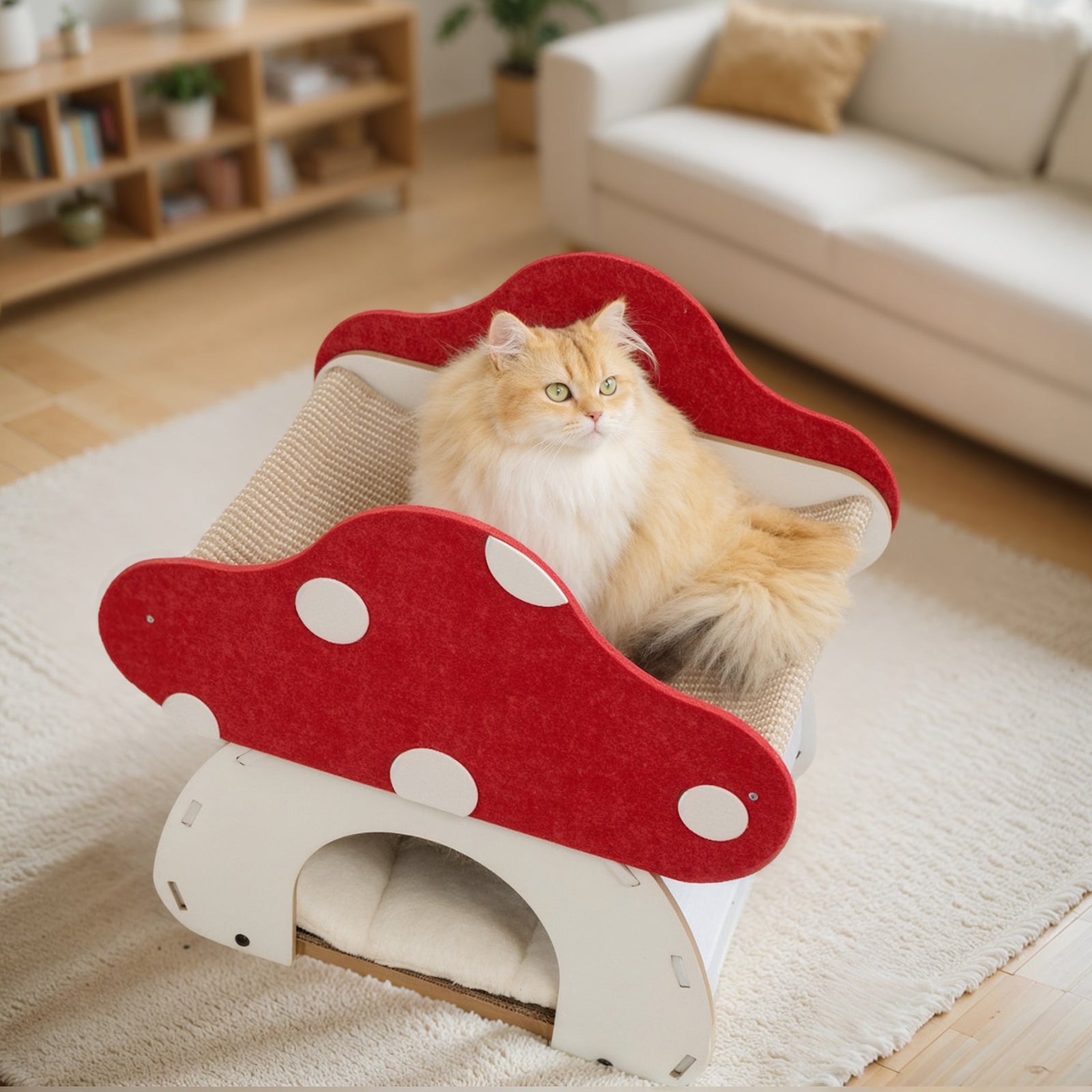 Mushroom Loft – Cat Bed &amp; Scratcher Combo