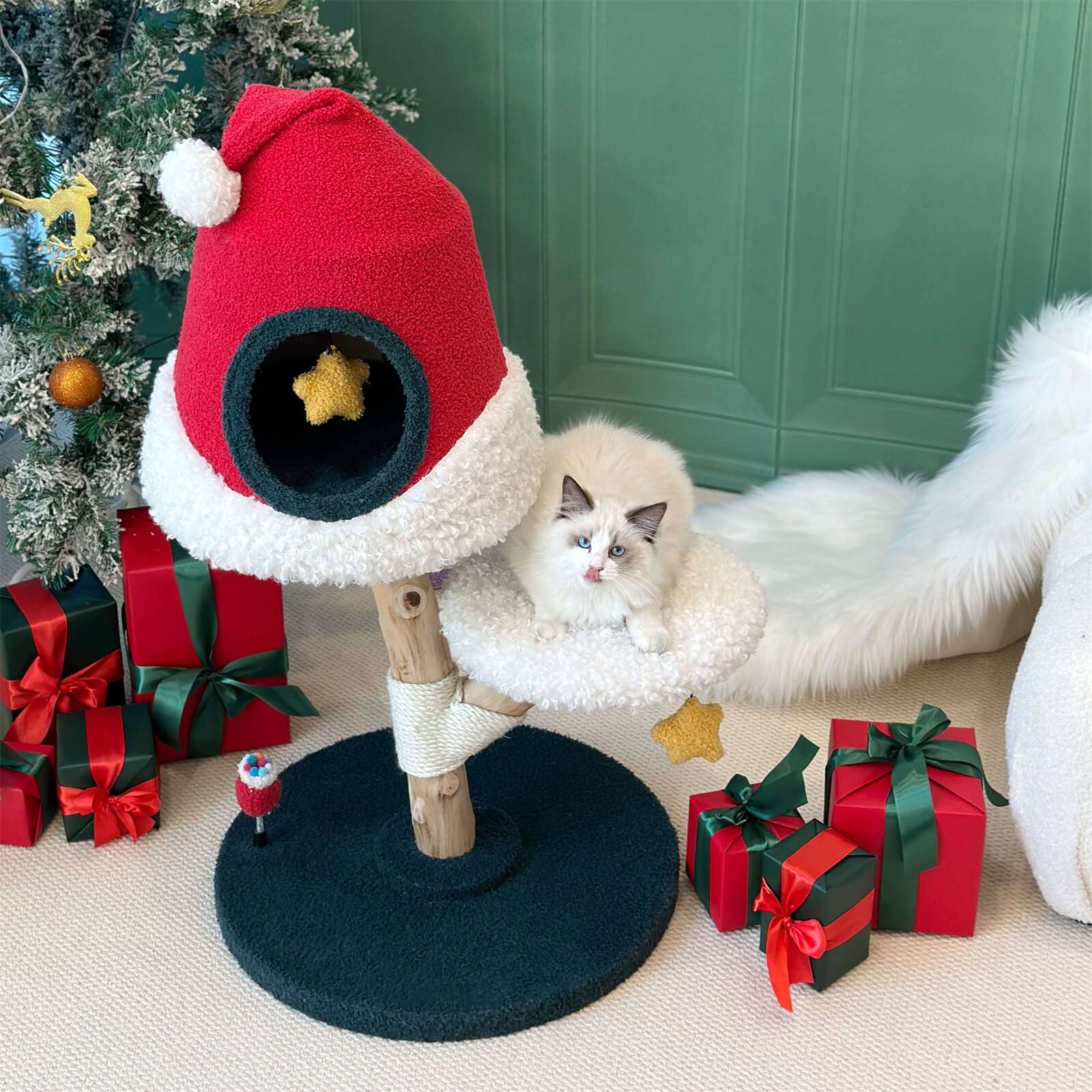 Santa Hat Cat Tree