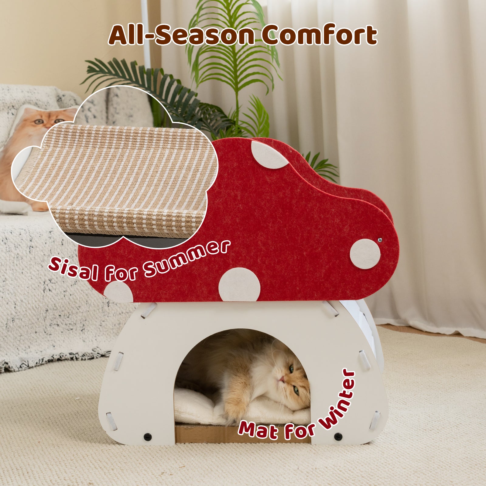 Mushroom Loft – Cat Bed &amp; Scratcher Combo